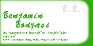 benjamin bodzasi business card